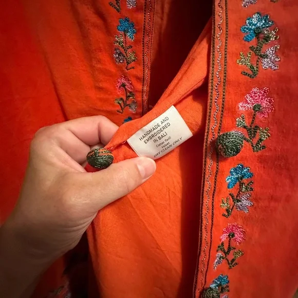 NWT CU It's Only Rock 'n Roll Embroidered Cotton Velvet Long Line Jacket M - Picture 11 of 11